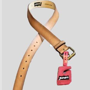 Levi's Belt Mens Small Brown Faux Leather Riveted Belt NWT